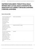 OB&sol;PEDS PARAMEDIC FISDAP FINAL EXAM NEWEST 2024 ACTUAL EXAM COMPLETE 130 QUESTIONS AD CORRECT DETAILED ANSWERS &lpar;VERIFIED ANSWERS&rpar; 
