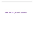 PAR 100 All Quizzes Combined