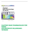 CLAYTON’S BASIC PHARMACOLOGY FOR NURSES 18TH EDITION BY WILLIHNGANZTESTBANK