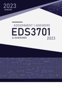 EDS3701 ASSIGNMENT 1 2023 ANSWERS AND GUIDELINES