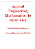 Applied Engineering Mathematics, 1e Brian Vick  (Solution Manual)