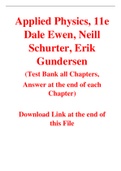 Applied Physics, 11e Dale Ewen, Neill Schurter, Erik Gundersen (Test Bank)