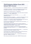 TDLR Esthetics Written Exam 2023 Solved 100&percnt; Correct