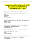 Management of the Aging Adult Week 2 Exam 1 QUESTIONS WITH COMPLETE SOLUTIONS