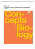 TEST BANK &lbrack;Concepts Of Biology Openstax&rsqb; Verified Questions And Answers ALL COVERD
