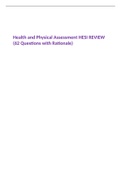 Health and Physical Assessment HESI REVIEW &lpar;62 Questions with Rationale&rpar;