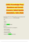 CASLI Knowledge Prep &vert; Questions and Correct Answers &vert; latest Update 2024&sol;2025 &vert; 100&percnt; PASS