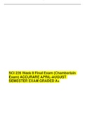 SCI 228 Week 8 Final Exam (Chamberlain Exam) ACCURARE APRIL-AUGUST SEMESTER EXAM GRADED A+