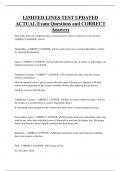LIMITED LINES TEST UPDATED  ACTUAL Exam Questions and CORRECT  Answers