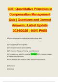 C3E&colon; Quantitative Principles in Compensation Management Quiz &vert; Questions and Correct Answers &vert; Latest Update 2024&sol;2025 &vert; 100&percnt; PASS