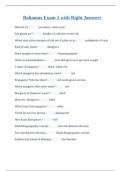 Bahamas Exam 2 with Right Answers