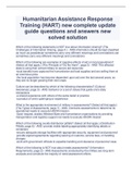 Humanitarian Assistance Response Training &lpar;HART&rpar; new complete update guide questions and answers new solved solution