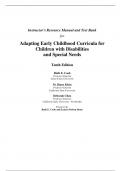 Instructor&rsquo;s Resource Manual & Test Bank for Adapting Early Childhood Curricula for Children with Disabilities and Special Needs &lpar;10th Edition&rpar; by Ruth Cook