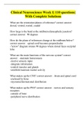 Clinical Neuroscience Week 1&vert; 110 questions&vert; With Complete Solutions