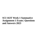 SCI 163T Week 1 Summative Assignment 1 Exam | Questions and Answers 2023