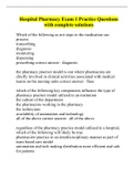 Hospital Pharmacy Exam 1 Practice Questions with complete solutions