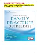 COMPLETE TEST BANK&colon; Family Practice Guidelines&comma; Fifth Edition by Jill C&period; Cash MSN APN latest Update&period;