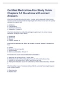 Certified Medication Aide Study Guide Chapters 5-6 Questions with correct Answers