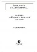 Instructor's Solutions Manual for Algebra&colon; A Combined Approach 6th Edition by Elayn Martin-Gay