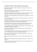 AHA BLS Practice Test Questions And Answers