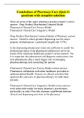 Foundations of Pharmacy Care &lpar;Quiz 1&rpar; questions with complete solutions
