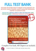 Test Bank For Foundations of Nursing in the Community 4th Edition By Marcia Stanhope; Jeanette Lancaster 9780323100946 Chapter 1-32 Complete Guide .