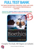Test Bank For Bioethics&colon; Principles&comma; Issues&comma; and Cases 4th Edition By  Lewis Vaughn 9780190903268 ALL Chapters &period; 