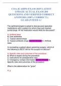 COA JCAHPO EXAM 2025 LATEST UPDATE ACTUAL EXAM 200 QUESTIONS AND VERIFIED CORRECT ANSWERS &lpar;100&percnt; CORRECT&rpar; &vert; GUARANTEED A&plus;