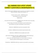 Epic AMB400 2024 LATEST UPDATE CORRECT QUESTIONS & ANSWERS&lpar;RATED A&rpar;