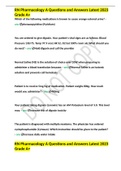 RN Pharmacology A Questions and Answers Latest 2023 Grade A&plus;