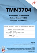TMN3704 Assignment 1 (QUIZ) 2023 (719032)