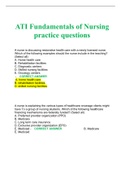ATI Fundamentals of Nursing practice questions