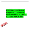 RN 2019 Adult Medical Surgical ATI Proctored Exam FORM A B AND C LATEST APRIL 2023 