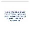 INET RN HESI EXIT  V5 LATEST 2022-2023   ALL 160 QUESTIONS  AND CORRECT ANSWERS  
