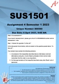 SUS1501 Assignment 4 (FORUM) Semester 1 2023 (866580)