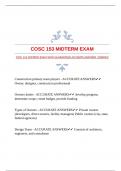 COSC 153 MIDTERM EXAM WITH GUARANTEED ACCURATE ANSWERS &vert;VERIFIED