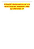 2022 UHC Medicare Basics Test Questions and Answers Latest Update Rated A&plus;