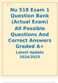 Nu 518 Exam 1 Question Bank &lpar;Actual Exam&rpar; All Possible Questions And Correct Answers Graded A&plus; Latest Update 2024&sol;2025 University Of South Alabama