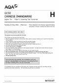 AQA GCSE CHINESE &lpar;MANDARIN&rpar; PAPER 1 QUESTION PAPER 2024 &lpar;8673&sol;LH&colon; Higher Tier Listening Test Transcript&rpar;