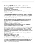 Med Surg HESI Practice Questions And Answers