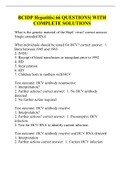 BCIDP Hepatitis&vert; 66 QUESTIONS&vert; WITH COMPLETE SOLUTIONS