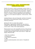 Clinical pharmacy &ndash; prelim &ndash; QUESTIONS WITH COMPLETE SOLUTIONS