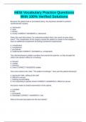 HESI Vocabulary Practice Questions With 100&percnt; Verified Solutions
