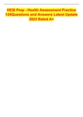 HESI Prep - Health Assessment Practice 124Questions and Answers Latest Update 2023 Rated A&plus;