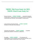 NR599: Mid Term Study Set 2023, NR599: Final Exam Study Set