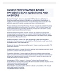 CLC057 PERFORMANCE BASED PAYMENTS EXAM QUESTIONS AND ANSWERS