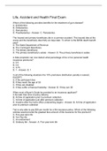 Life&comma; Accident and Health Final Exam