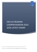HESI A2 READING COMPREHENSION 2023-2024 LATEST EXAMS. ATI ADULT MEDICAL SURGICAL PROCTORED EXAM OVER 400 Q & A UPDATED PN Hesi Exit Exam 2022-2023 LATEST VERSION NURSING NUR 241 KAPLAN MED SURG 2 PAGES 2 LATEST 2021-2022, ATI CNRNP 6566 FINAL NRNP 6566 FI