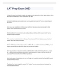 LAT Prep EXAM WITH 100&percnt; COMPLETE SOLUTIONS 2023