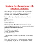 Sputum Bowl questions with complete solutions